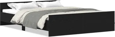 Obrázok produktu pre Posteľný rám bez matraca čierny dub 150x200 cm kompozitné drevo