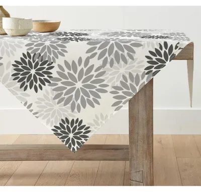 Produktbild von Tischdecke Quadratisch 85x85 cm Grau Blumenmuster Polyester