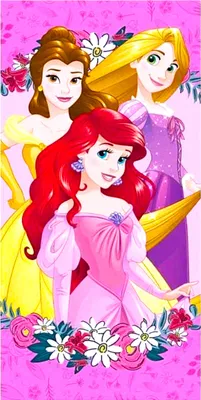 Produktbild von Disney Prinzessinnen Badetuch Strandtuch -Strandlaken 70 x 140 cm aus Baumwolle