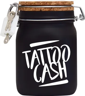 Produktbild von Spardose Geld Geschenk Ideen Tattoo Cash Schwarz Weiss Größe L 1 Liter