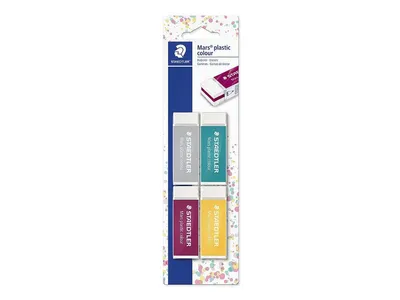 Immagine prodotto di STAEDTLER® 52650E1BK4 Gomma Mars in plastica colorata 4ST
