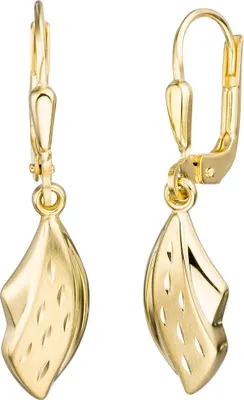 Produktbild von Ohrringe Ohrhänger Boutons aus 333 Gold Gelbgold teilmattiert Damen