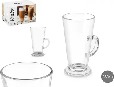 Produktbild von Vivalto Caffe Latte/Kaffeeglaser Paris - Glas - 6x - 280 ml