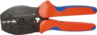 Produktbild von Crimphebelzange 0,1-2,5 mm2 mit F-Pressung, unisolierte Flachsteckverbinder