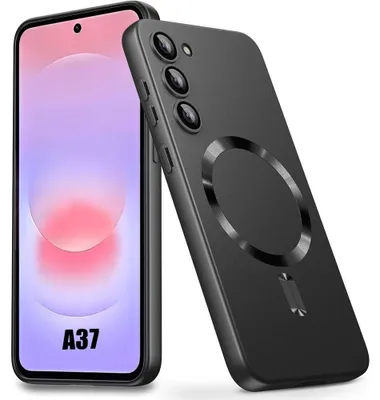Image de Coque pour Samsung Galaxy A37 5G, Silicone Anti-Rayures Antichoc avec Cercle Magnétique - Noir