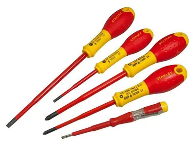 Image de Jeu de 5 tournevis SLIM isolés 1000V electricien STANLEY XTHT0-62692 + testeur