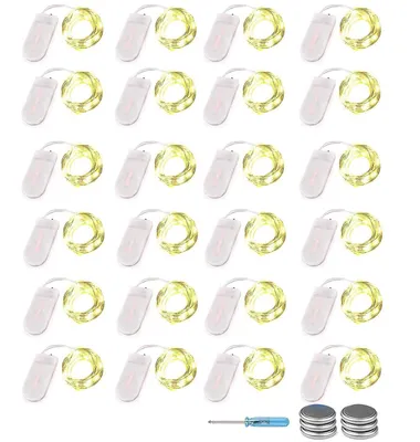 Lichterkette 30 LEDs, 3 m, warmweiß, 24 Stück, batteriebetrieben
