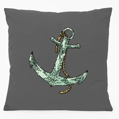 Produktbild von Huuraa Kissen Anker Anchor 40x40cm mit Füllung Steel Grey Baumwolle Dekokissen Geschenkidee