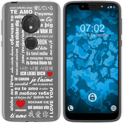 Produktbild von PhoneNatic Case kompatibel mit Motorola Moto G7 Play Silikon-Hülle in Love Wörter M5