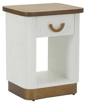Zdjęcie produktu dla Szafka nocna o Ferretti, model Tolosa, wymiary 48x40x62 cm, kolor biały i brązowy