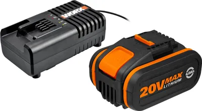 Zdjęcie produktu dla WORX WA3604, Zestaw bateria i ładowarka, Litowo-jonowa (Li-Ion), 4 Ah, 20 V, WORX, Wiertarka, Elektryczne urządzenie wielofunkcyjne, Młot udarowo-obrotowy, Szlifierka sander