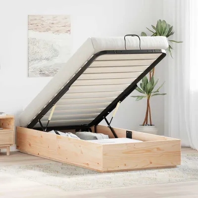 Image de Maison Exclusive - Sommier Ottoman Nature 90 x 190 cm en pin massif
