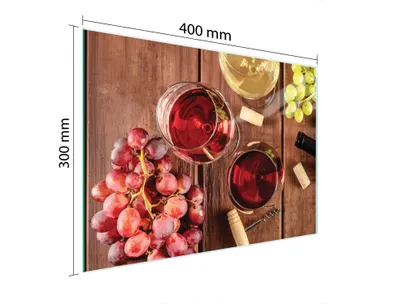 Produktbild von Schneidebrett Herdabdeckplatte Multiglasschneidplatte 40x30 cm Wein Holz