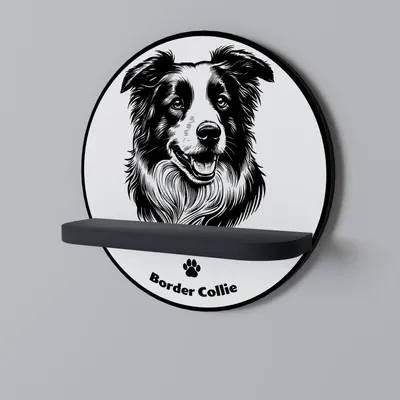 Produktbild von BORDER COLLIE Rundes Regal Schwarz