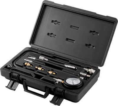 Produktbild von SucceBuy 9-teiliges Kompressionstester-Adapterset, Dichtheitsprš¹fung von Automotorzylindern, Druckmessger?t mit Doppelskala 0šC300 psi, Langschl?uche mit Tragetasche fš¹r Motorzylinder