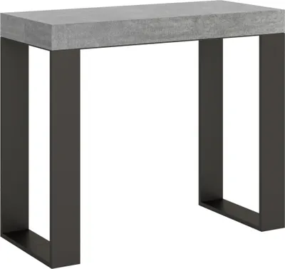 Zdjęcie produktu dla ITAMOBY - Konsola rozkładana 90x40/300 cm Tecno Cementu rama w kolorze Antracytu