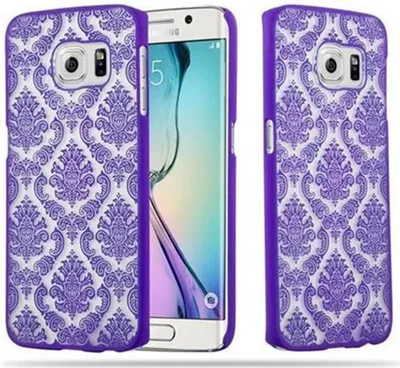 Image de Cadorabo Housse pour Samsung Galaxy S6 EDGE Housse de protection en lilas Hard Case Housse de protection Fleurs Etui Housse pour portable