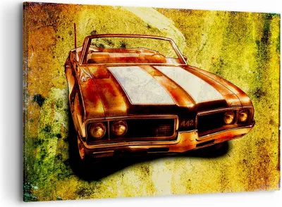 Produktbild von Bild auf Leinwand - Leinwandbild - Auto Geschwindigkeit Cabriolet - 120x80cm - Wand Bild - Wanddeko - Leinwanddruck - Bilder - Kunstdruck - Wanddekoration - Leinwand bilder - Wandkunst - AA120x80-0531