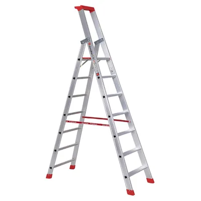 Produktbild von Euroline Premium 32577 Stufenstehleiter mit Sicherheitsbrücke 7 Stufen