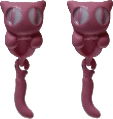 Produktbild von 3D Katze Ohrstecker Ohrringe in der Farbe Rosa