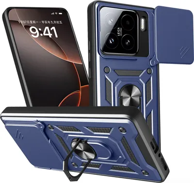 Produktbild von Outdoor Panzer Hülle für Xiaomi 15 Handyhülle Kameraschutz Ringhalter in Blau