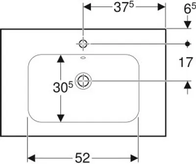 Produktbild von Geberit iCon Light Waschtisch, 75 cm x 48 cm, ohne Hahnloch, ohne Überlauf,501839, 501.839.00.8