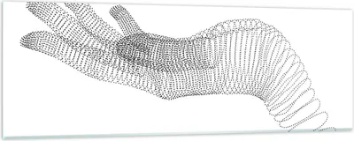 Produktbild von Bilder auf glas - Einteilig - Hand Grafik weiß - 90x30cm - Glasbilder - Wandbilder - Bilder - zum Aufhängen bereit - Wanddekoration aus Glas - Glas Bilder - Wandbild auf Glas - GAB90x30-4427