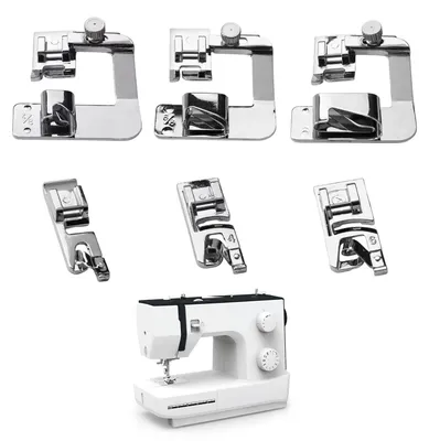Nähfüße-Set 6-teilig, silber, multifunktional, für Nähmaschinen