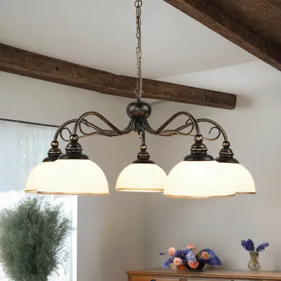 Immagine prodotto di Lampada a sospensione marrone antico 3 luci soggiorno sala da pranzo Art Nouveau accogliente DELMARE sospensione