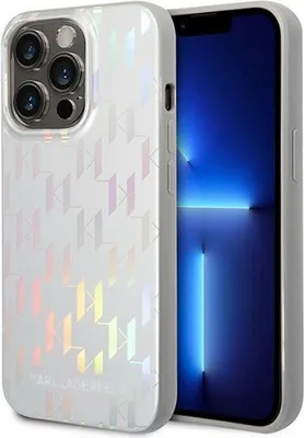 Obrázek produktu pro Karl Lagerfeld Monogram Iridescent - Kryt na iPhone 14 Pro (stříbrný)