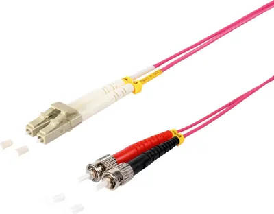 Produktbild von Duplex Patchkabel LC/ST 50/125µ, OM4 violett, 2,0m