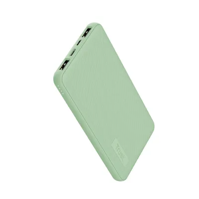 Produktbild von Trust Mobile Primo Dünne Powerbank Schnellladefunktion 10000 mAh, Nachhaltig, USB C Externer Akku, Tragbares Ladegerät 3A, Power Bank Handy, Smartphone, iPhone, iPad, Samsung, Xiaomi - Grün