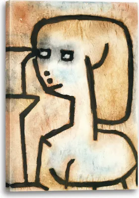 Produktbild von Leinwandbild (60x80cm): Paul Klee - Mädchen in Trauer (1939), echter Holz-Keilrahmen inkl. Aufhänger, handgefertigt in Deutschland