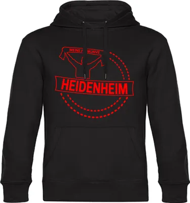 Produktbild von multifanshop Kapuzen Sweatshirt - Heidenheim - Meine Fankurve, schwarz, Größe L