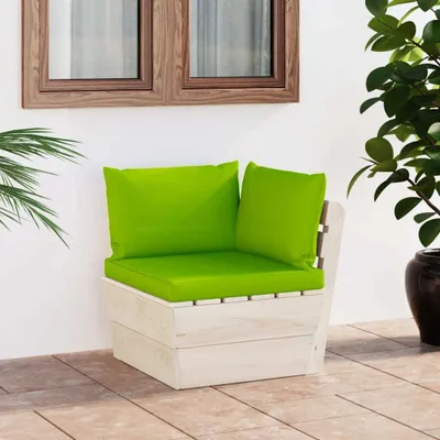 Produktbild von "2026 Promotion" Garten-Paletten-Ecksofa mit Kissen Imprägniertes Fichtenholz - Gartenstühle CC3621