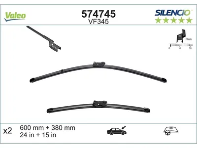 Produktbild von VALEO SILENCIO Scheibenwischer Wischblatt Vorne für FIAT PANDA (169) Rahmenlos