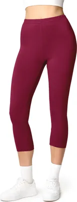 Image de Leggings 3/4 pour femmes en coton Ladeheid LA40-132 (bordeaux, L)