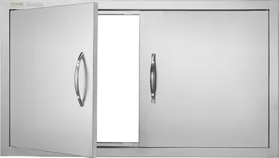 Immagine prodotto di Porta di accesso al barbecue VEVOR, 863 x 482 x 46 mm, doppia porta per cucina esterna, porta in acciaio inox da incasso, porta verticale a parete con maniglie, per isola barbecue, postazione barbecue, mobile esterno, ecc.