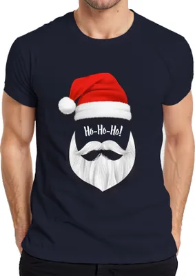 Produktbild von Ho Ho Ho Weihnachtsmann Santa - Weihnachten Weihnachtsgeschenk Christmas Herren T-Shirt, Navy, S