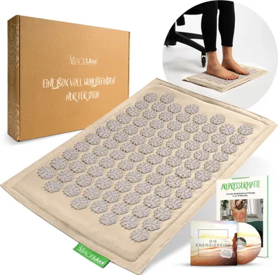 Produktbild von BACKLAxx ® Akupressurmatte Fuß – Massage Matte für Fussmassage, Rücken, Nacken und Schulter mit Befestigungsband – Akupunktur Fussmatte gegen Verspannungen – Akupressurmatte für Füße