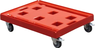 Produktbild von Transportroller Gigant 800 x 600 mm Typ B-F - 2 Bremsen und Lenkrollen : rot Farbe: rot