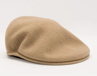 Produktbild von Kangol Flat Cap Schiebermütze 504 aus reiner Wolle, beige, Gr. XL