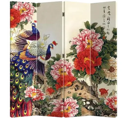 Zdjęcie produktu dla Fine Asianliving Screen Room Divider Spanish Wall Partition Room Divider Room Divider Privacy Screen Japanese Oriental Chinese L160xH180cm Printed Canvas Double Sided Asian