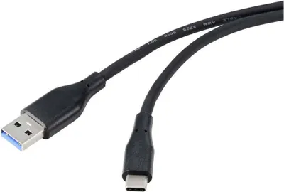 Produktbild von Renkforce USB-Kabel USB 3.2 Gen1 USB-A Stecker, USB-C® Stecker 2.00 m Schwarz PVC-Mantel, hochflexibel RF-4995176