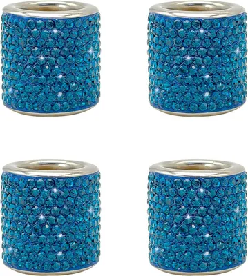 Productafbeelding van Hoofdsteun Kragen - Auto Decoratie - Interieur Verbeteren - Bling Strass - 4 Stuks - Blauw