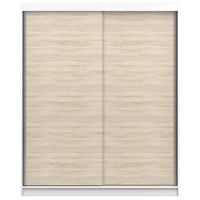 Produktbild von Schwebetürenschrank Kleiderschrank Schrank 160 cm Weiß/Sonoma Bono 04