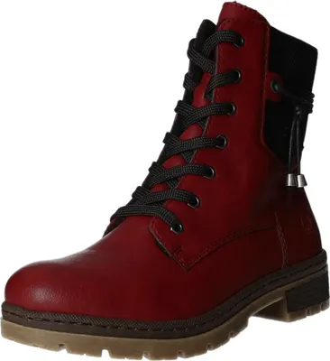 Immagine prodotto di Rieker donna stivale stringato stivaletto in corda fodera calda elasticizzata Y7431, misura:37 EU, colore:Rosso