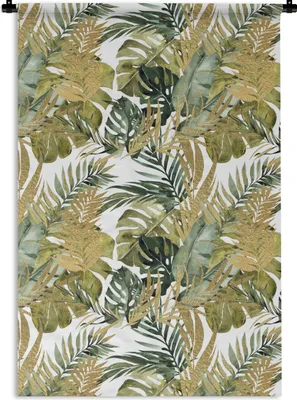 Produktbild von MuchoWow® Wandteppich Wandbehang Tropisch - Blau - Grün 90x135 cm Tapisserie Dekoration Wandtuch - Baumwolle - Wandskulptur