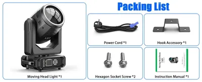 Produktbild von 4er-Set Moving-Head-Bühnenbeleuchtung - DMX-DJ-Licht - 230 W - Lichtstreifen - 15 Gobos - 12 Farben - 100–240 V - EU-Stecker