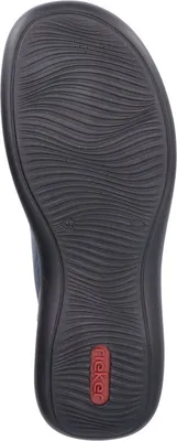 Produktbild von Rieker Damen Slipper aus Leder in Flechtoptik mit Gummizug 46369, Größe:42 EU, Farbe:Blau